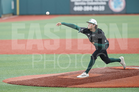 The Eastern Michigan University baseball team compete in the first game of the 2025 MAC Baseball Tournament in Avon, OH on May 21, 2025,  (Photo by:Walt Middleton Photography)