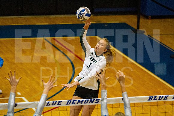 Eastern Michigan University Volleyball compete at the DePaul Invitational vs St Louis University. August 9, 2022
