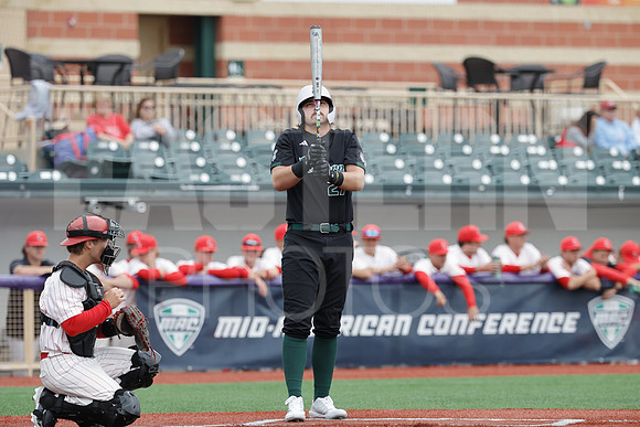 The Eastern Michigan University baseball team compete in the first game of the 2025 MAC Baseball Tournament in Avon, OH on May 21, 2025,  (Photo by:Walt Middleton Photography)