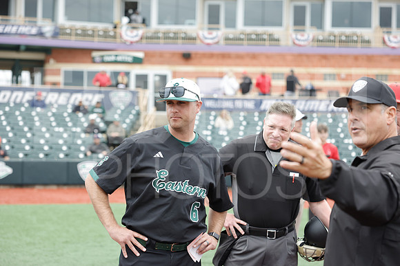 The Eastern Michigan University baseball team compete in the first game of the 2025 MAC Baseball Tournament in Avon, OH on May 21, 2025,  (Photo by:Walt Middleton Photography)