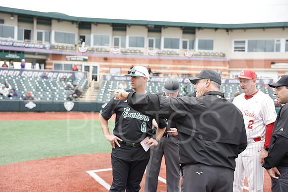 The Eastern Michigan University baseball team compete in the first game of the 2025 MAC Baseball Tournament in Avon, OH on May 21, 2025,  (Photo by:Walt Middleton Photography)