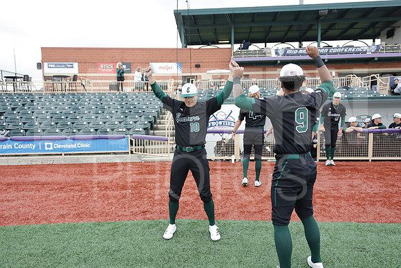 The Eastern Michigan University baseball team compete in the first game of the 2025 MAC Baseball Tournament in Avon, OH on May 21, 2025,  (Photo by:Walt Middleton Photography)