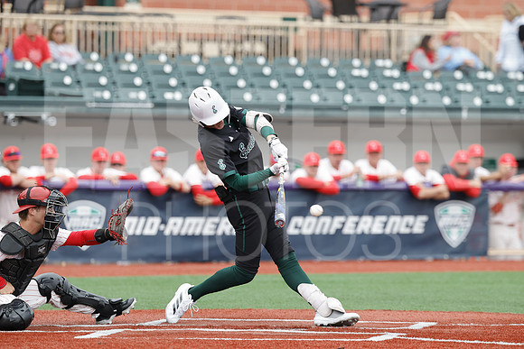 The Eastern Michigan University baseball team compete in the first game of the 2025 MAC Baseball Tournament in Avon, OH on May 21, 2025,  (Photo by:Walt Middleton Photography)