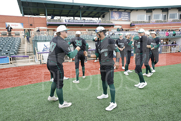 The Eastern Michigan University baseball team compete in the first game of the 2025 MAC Baseball Tournament in Avon, OH on May 21, 2025,  (Photo by:Walt Middleton Photography)