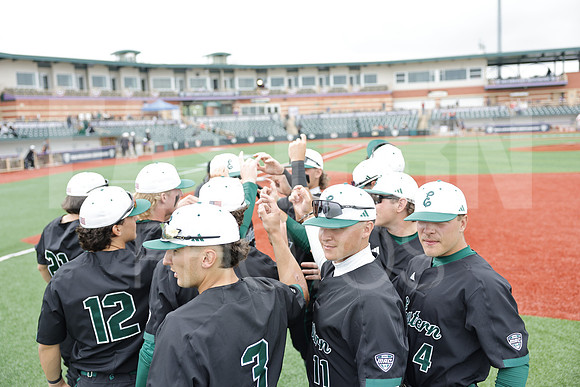 The Eastern Michigan University baseball team compete in the first game of the 2025 MAC Baseball Tournament in Avon, OH on May 21, 2025,  (Photo by:Walt Middleton Photography)