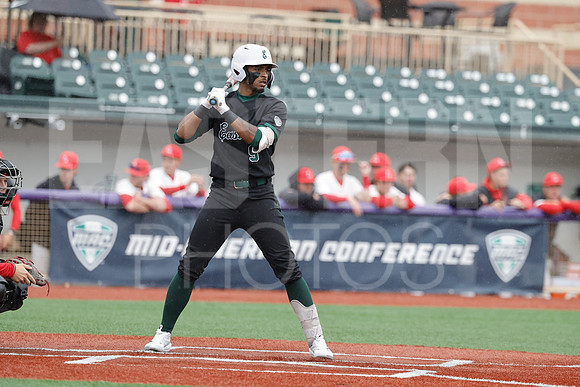The Eastern Michigan University baseball team compete in the first game of the 2025 MAC Baseball Tournament in Avon, OH on May 21, 2025,  (Photo by:Walt Middleton Photography)