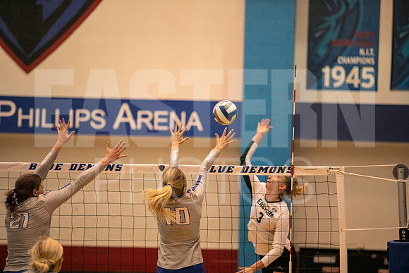 Eastern Michigan University Volleyball compete at the DePaul Invitational vs St Louis University. August 9, 2022