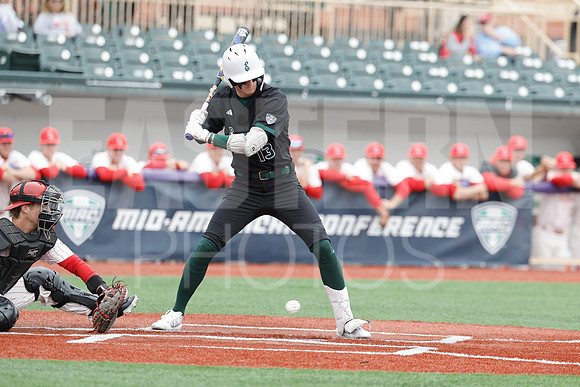 The Eastern Michigan University baseball team compete in the first game of the 2025 MAC Baseball Tournament in Avon, OH on May 21, 2025,  (Photo by:Walt Middleton Photography)