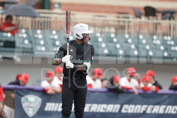 The Eastern Michigan University baseball team compete in the first game of the 2025 MAC Baseball Tournament in Avon, OH on May 21, 2025,  (Photo by:Walt Middleton Photography)