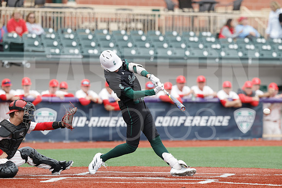 The Eastern Michigan University baseball team compete in the first game of the 2025 MAC Baseball Tournament in Avon, OH on May 21, 2025,  (Photo by:Walt Middleton Photography)