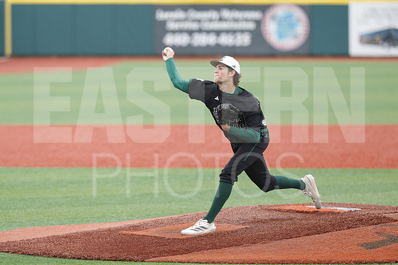 The Eastern Michigan University baseball team compete in the first game of the 2025 MAC Baseball Tournament in Avon, OH on May 21, 2025,  (Photo by:Walt Middleton Photography)