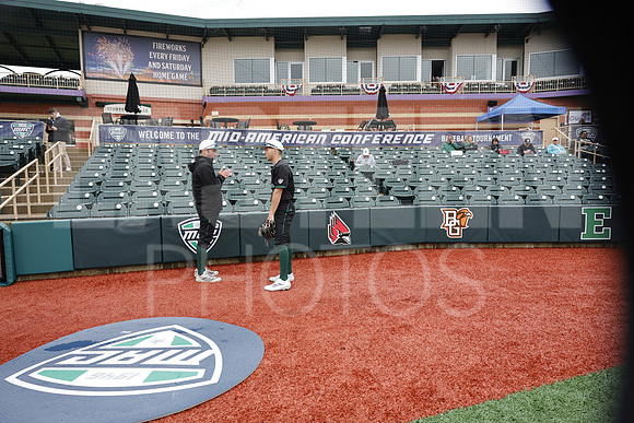 The Eastern Michigan University baseball team compete in the first game of the 2025 MAC Baseball Tournament in Avon, OH on May 21, 2025,  (Photo by:Walt Middleton Photography)
