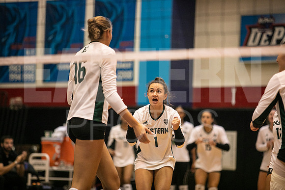Eastern Michigan University Volleyball compete at the DePaul Invitational vs St Louis University. August 9, 2022