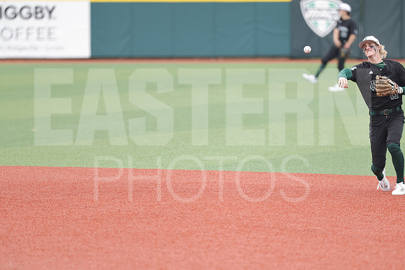 The Eastern Michigan University baseball team compete in the first game of the 2025 MAC Baseball Tournament in Avon, OH on May 21, 2025,  (Photo by:Walt Middleton Photography)