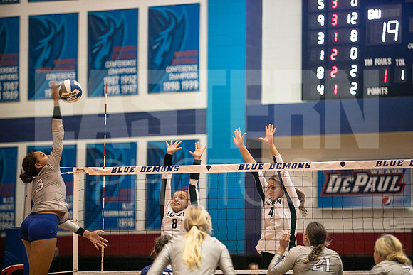 Eastern Michigan University Volleyball compete at the DePaul Invitational vs St Louis University. August 9, 2022
