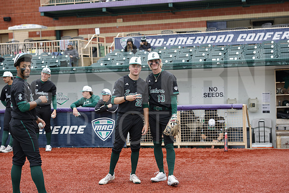 The Eastern Michigan University baseball team compete in the first game of the 2025 MAC Baseball Tournament in Avon, OH on May 21, 2025,  (Photo by:Walt Middleton Photography)