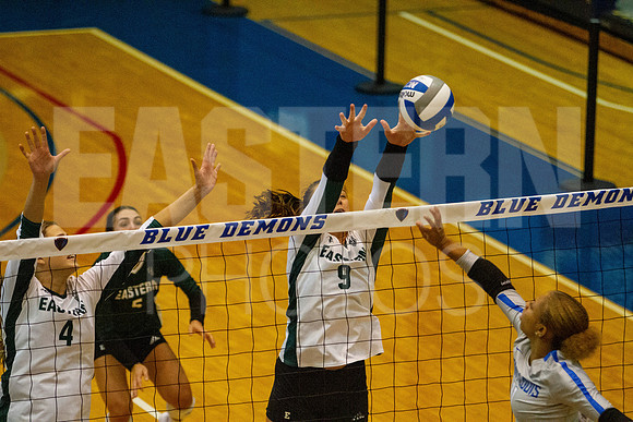 Eastern Michigan University Volleyball compete at the DePaul Invitational vs St Louis University. August 9, 2022