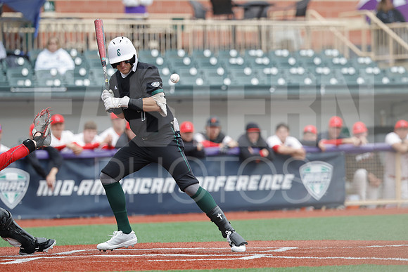 The Eastern Michigan University baseball team compete in the first game of the 2025 MAC Baseball Tournament in Avon, OH on May 21, 2025,  (Photo by:Walt Middleton Photography)